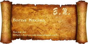 Borna Maxima névjegykártya